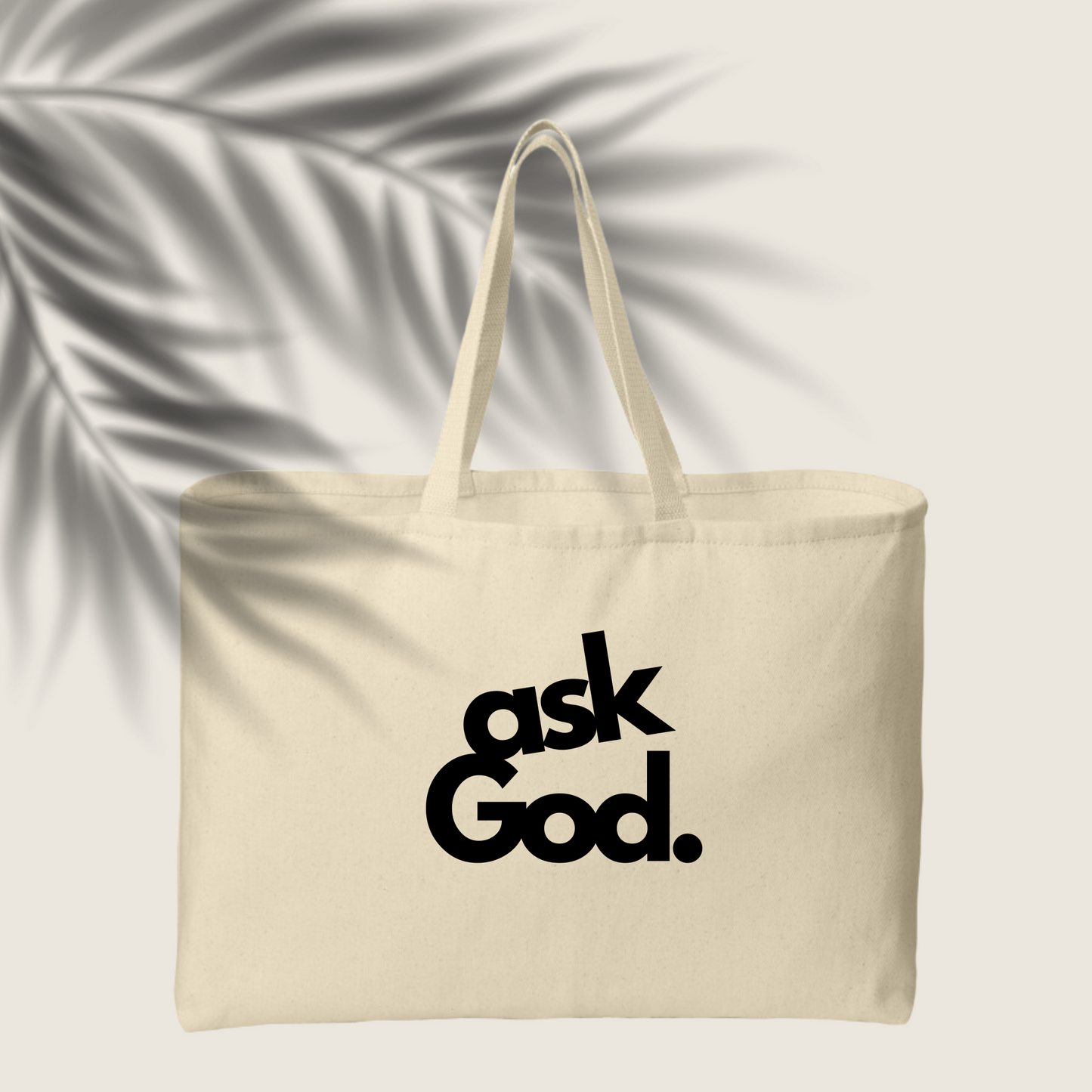 ASK GOD TWILL COTTON TOTE BAG